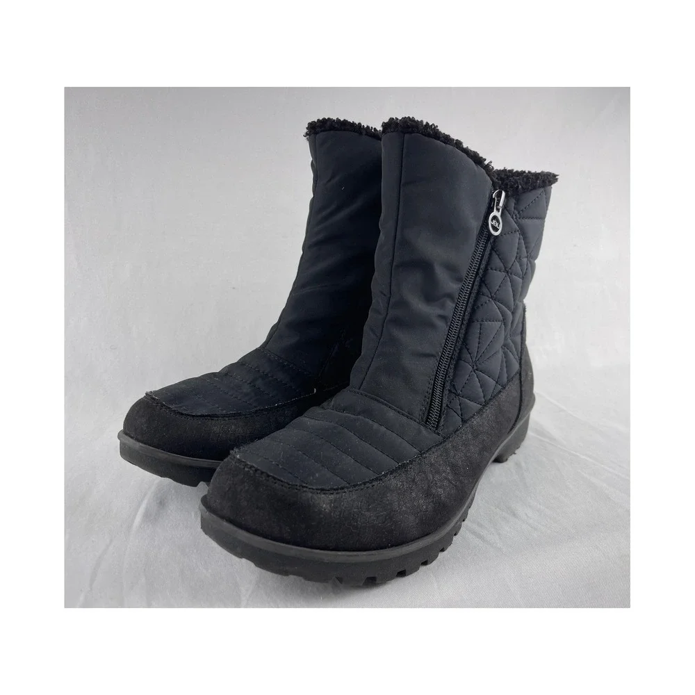 JBU Jambu Free Bird Womens 10 Black Quilted Faux Fur Winter Boots B1FRB01